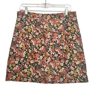 Ann Taylor Loft Pink Floral Jacquard Mini A Line Skirt NWT 10